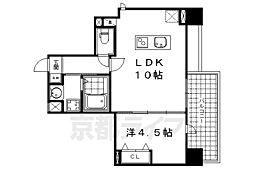 KronaCourt烏丸御池 1LDKの間取図画像