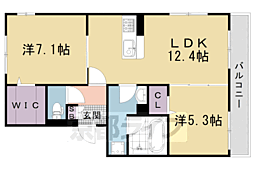 リバティスクエア3 2LDKの間取図画像
