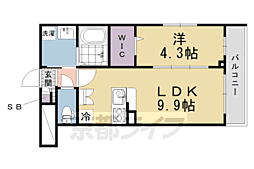 Vivace丹波橋 1LDKの間取図画像