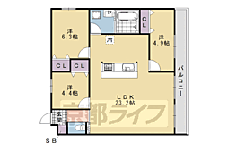 Clair桂 3LDKの間取図画像