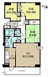 ラポールえるむの杜B 3LDKの間取図画像