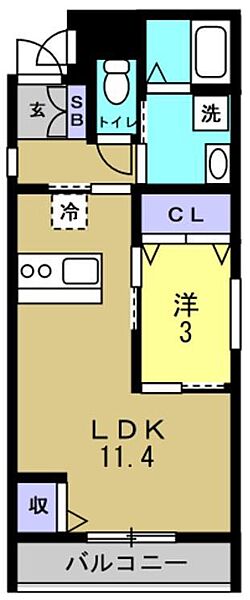 TKマンション 301｜兵庫県西宮市津門宝津町(賃貸マンション1LDK・3階・35.15㎡)の写真 その2