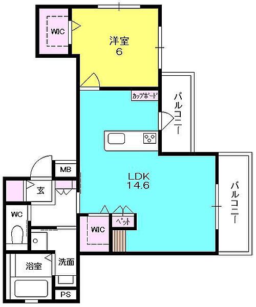 Kauri苦楽園 203｜兵庫県西宮市石刎町(賃貸マンション1LDK・2階・54.36㎡)の写真 その2