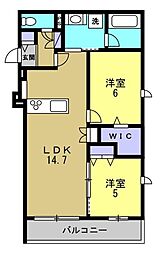 西宮市今津山中町マンション 2LDKの間取図画像