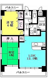 グラン・ボヌール 2LDKの間取図画像