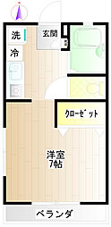 マイルーム 1Kの間取図画像