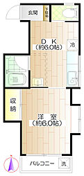 メゾンエトワル 1DKの間取図画像