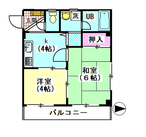 ハイパールマンションII 404｜東京都大田区西糀谷４丁目(賃貸マンション2K・4階・30.24㎡)の写真 その2