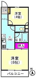 メゾンハピネス 2Kの間取図画像