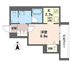 ベル・フィレール 1Kの間取図画像
