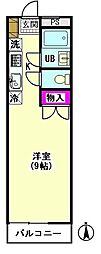 サンパテオサンアイパート5 1Kの間取図画像