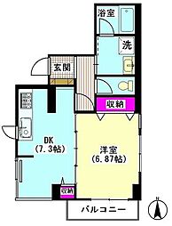 第一野口ビル 1DKの間取図画像
