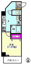 アテナニケレジデンス 1Kの間取図画像