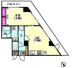 ハイネスエイト 1LDKの間取図画像