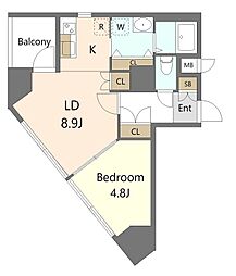 グランフォート 1LDKの間取図画像
