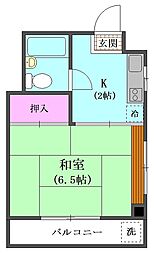 立会川セントラル5 1Kの間取図画像