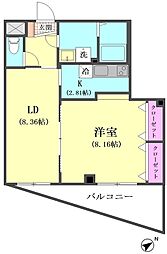 プランドウル大森 1LDKの間取図画像