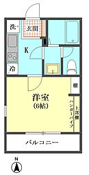 ウィステリア西蒲田 1Kの間取図画像