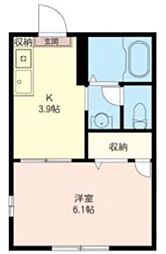 ビエナ東雪谷 1Kの間取図画像