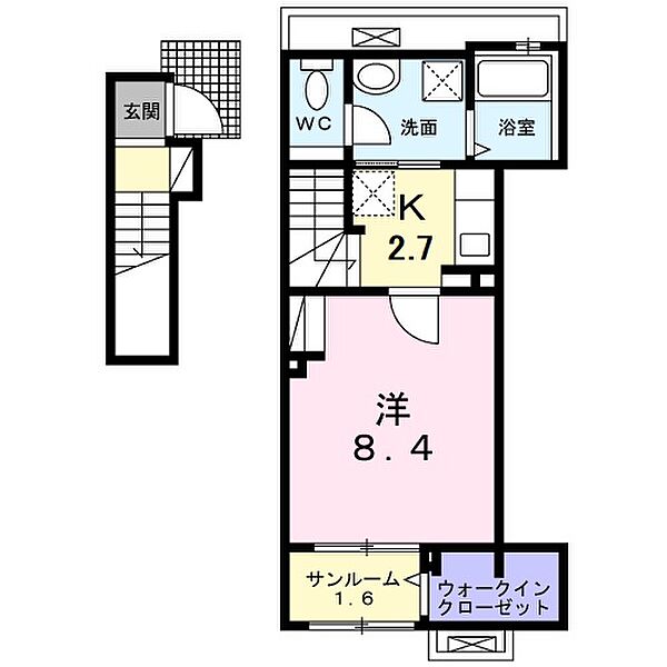 メゾングレーヌ龍野町 204｜兵庫県姫路市龍野町３丁目(賃貸アパート1K・2階・36.33㎡)の写真 その2