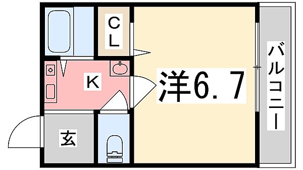 アルコラカーサ飾磨細江 401｜兵庫県姫路市飾磨区細江(賃貸マンション1K・4階・20.00㎡)の写真 その2