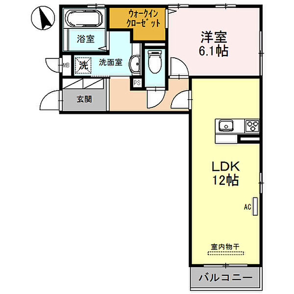 サニーホームズ 301｜兵庫県姫路市北条永良町(賃貸アパート1LDK・3階・48.17㎡)の写真 その2