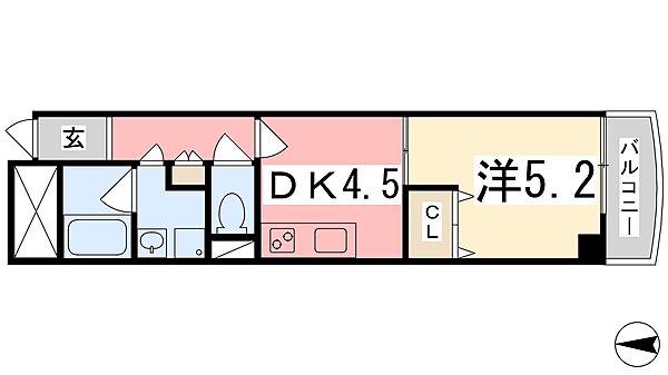 リゾティ城南 502｜兵庫県姫路市坂元町(賃貸マンション1DK・5階・28.38㎡)の写真 その2
