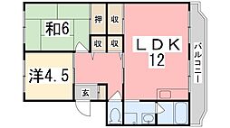 八丈岩マンション 2LDKの間取図画像