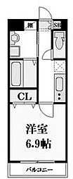 MISTRAL千代田町 1Kの間取図画像