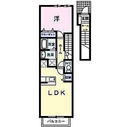 グラース・アンジュA 1LDKの間取図画像