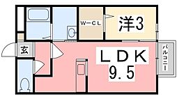 ディアコート 1LDKの間取図画像