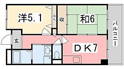 泉マンション 2DKの間取図画像