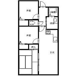 グローバル高田 3DKの間取図画像