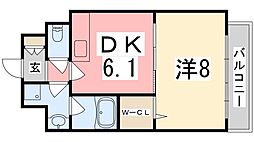 メゾンハピネス2 1DKの間取図画像