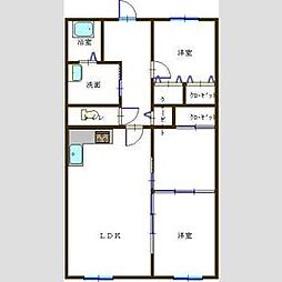 グローバル高田 3DKの間取図画像