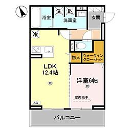 D s 北条1丁目 1LDKの間取図画像