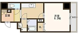 エクセル姫路 1Kの間取図画像