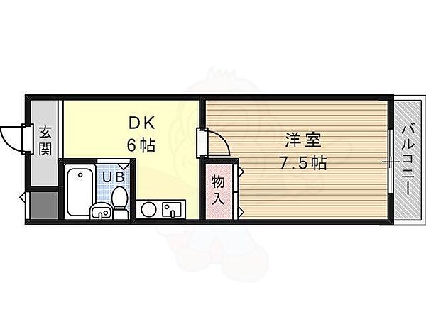 大阪府高槻市氷室町１丁目(賃貸マンション1DK・3階・23.42㎡)の写真 その2