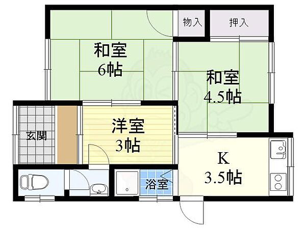 大阪府高槻市津之江町１丁目(賃貸一戸建3K・1階・37.00㎡)の写真 その2