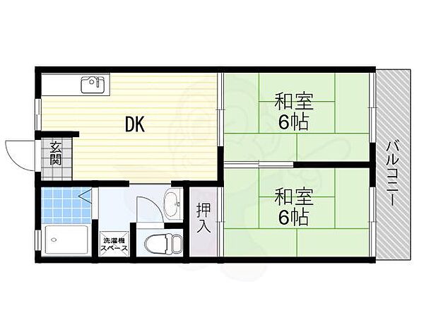 大阪府高槻市野田２丁目(賃貸アパート2DK・1階・40.39㎡)の写真 その2