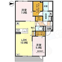 シエル・クレール 2LDKの間取図画像