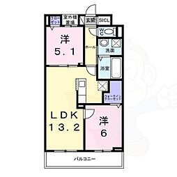 ブリ-ヴィアコ-ト 2LDKの間取図画像