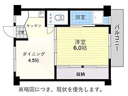 ビレッジハウス服部1号棟 1DKの間取図画像