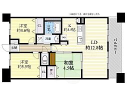 セレッソコート高槻上本町 3LDKの間取図画像