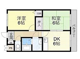 ルミエール 2DKの間取図画像