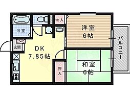 サニーハイツ 2DKの間取図画像