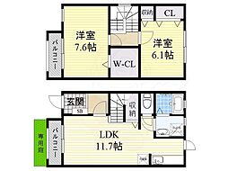ソレールエヴァン 2LDKの間取図画像
