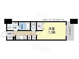 URBANEX高槻芥川 1Kの間取図画像