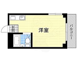 第1竹村コーポ ワンルームの間取図画像