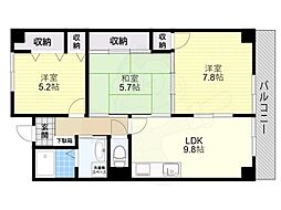 ラフォーレ南平台 3DKの間取図画像